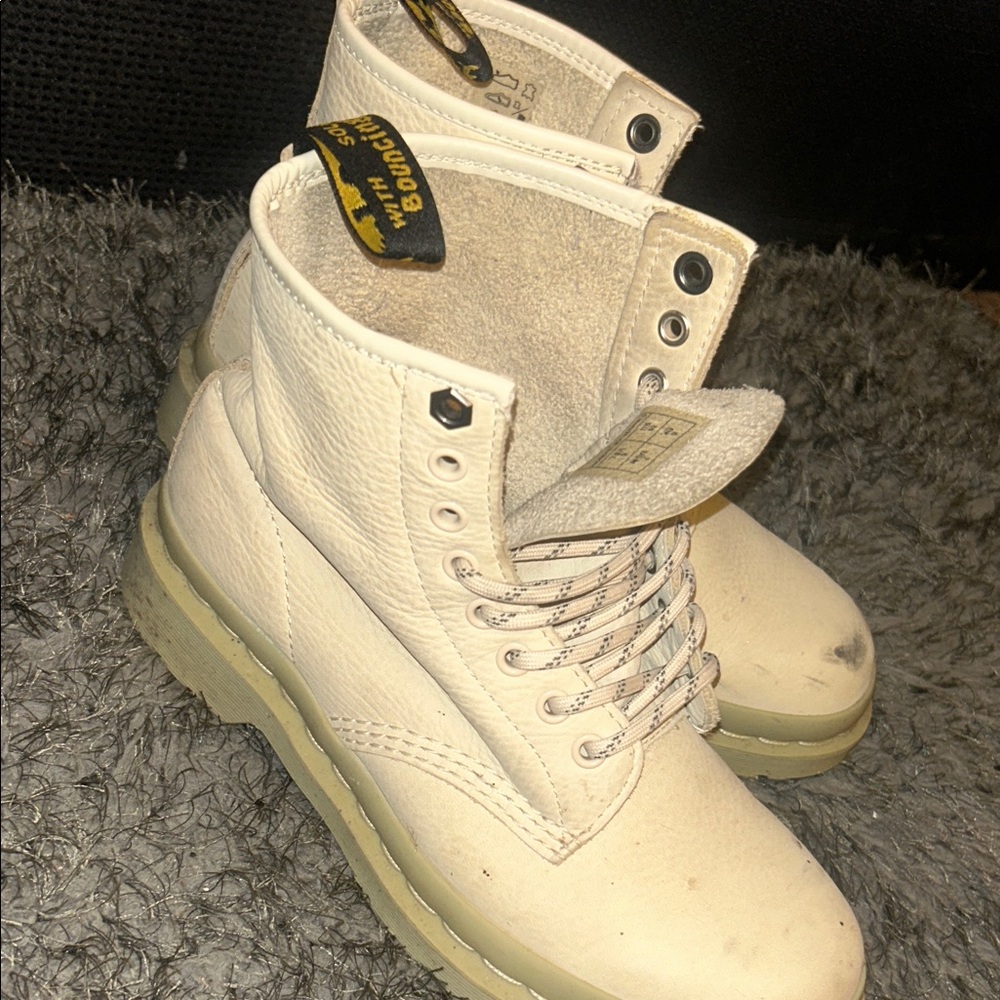 Dr. Martens Cream Leather Boots